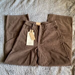 Wide leg high waisted brown corduroy pants size 26